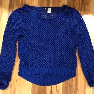 Blue knitted sweater